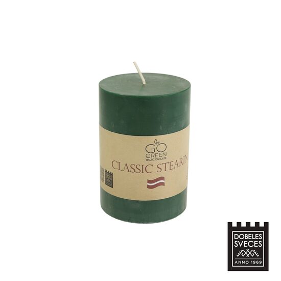 Lieta stearīna cilindriska svece - SMARAGDZAĻA 70x100 mm